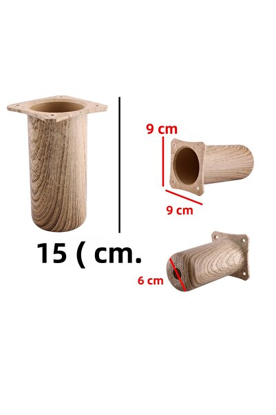 Badem10 Plastic Liva Stejar natural 15 cm Mobilier Canapea Scaun Baza Riser Picioare de ridicare
