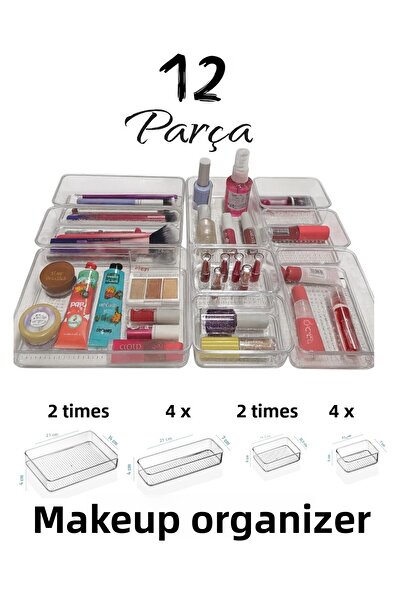 Dem Home 12-Piece In-Cabinet - In-Drawer Jewelry Makeup Organizer
