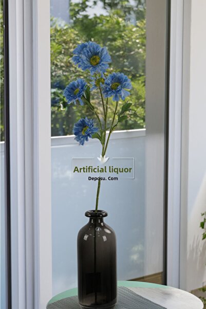 Yapay Çiçek Deposu Τεχνητό λουλούδι 6 λουλούδια Γαλλική γκερμπεράδα κλαδί 75 εκ. Μπλε YCD-309