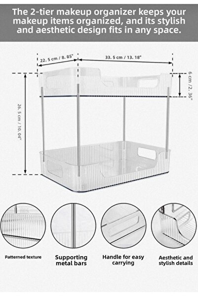 wilseder 2-Tier Crystal Makeup Organizer,