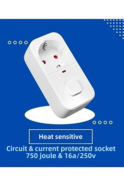soonaksesuar Wall Single Switch Socket Plug with Heat-Sensitive Circuit and Current Protection 16A/250V 750