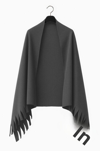 merland benvecocuk Softiva Polar Shoulder Shawl 70X180 cm Unisex Winter Shawl Anthracite Gray