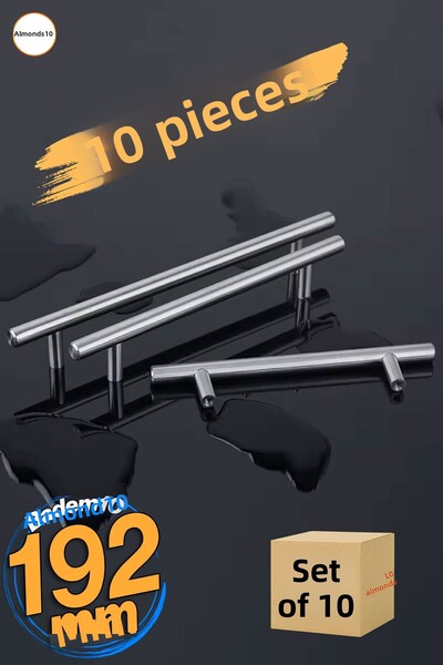 Badem10 Mânere Alteta 192 mm din metal inox, 10 bucăți, pentru mobilier, sertar de bucătărie, dulap, ușă dulapului