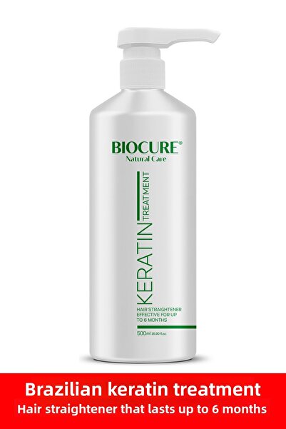 Biocure مكواة فرد الشعر بالكيراتين للعناية بالشعر المجعد والمموج والحجم، 500 مل