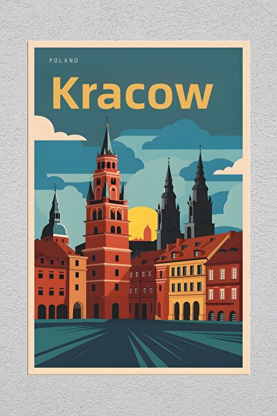 Lucena Pictură decorativă de perete vintage, imprimată pe metal, Cracovia, Po...