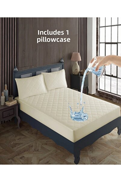 sevilya Single Mattress Mattress Set 100% Cotton Quilted Water Liquid Proof Bed Pillow Mattress Mattress Pillow Protector