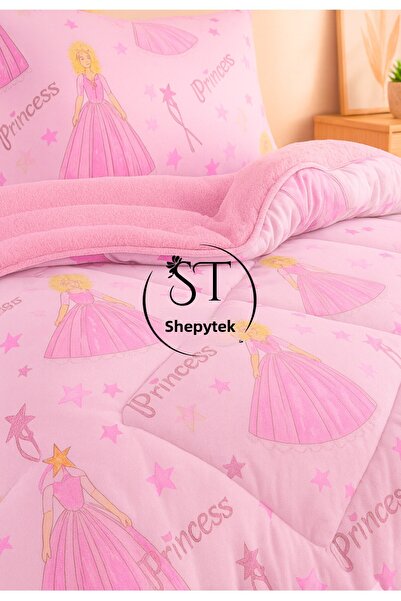 Shopyteks Single Princess Patterned Double-Sided Wellsoft Quilt (Quilt+Pillowcase)