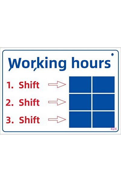 INURA GLOBAL علامة تحذير لساعات العمل 25x35 CODE:424