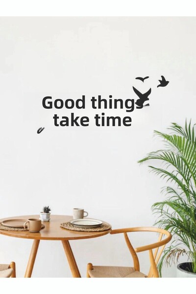 GESSAT الأشياء الجيدة تستغرق وقتًا على شكل طائر على شكل ملصق جرافيتي