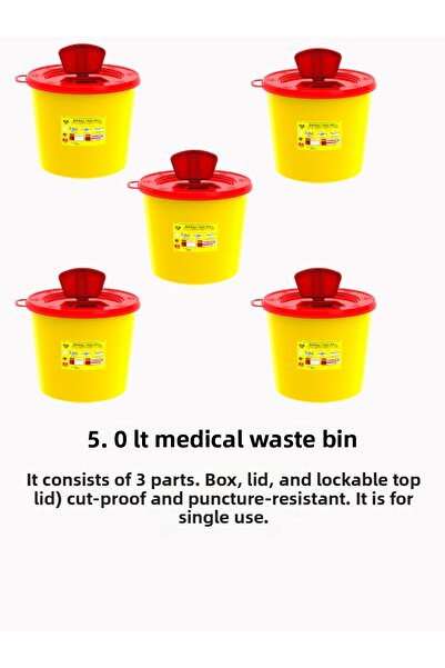 TELKAR Medical Waste Box 5 Lt 5 Pieces
