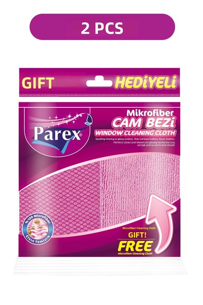 Parex Комплект от две микрофибърни кърпи за стъкла