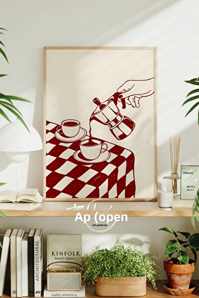 tablodea Decor minimalist pentru colțul cafelei, tablou cu poster înrămat TD ...