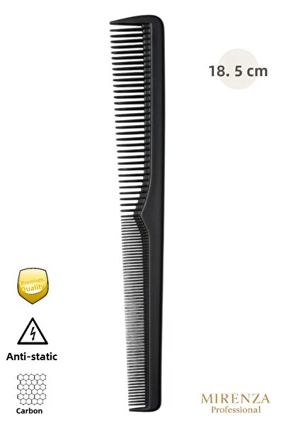 mirenza cosmetic Επαγγελματική χτένα κομμωτηρίου - Μαύρη χτένα από άνθρακα