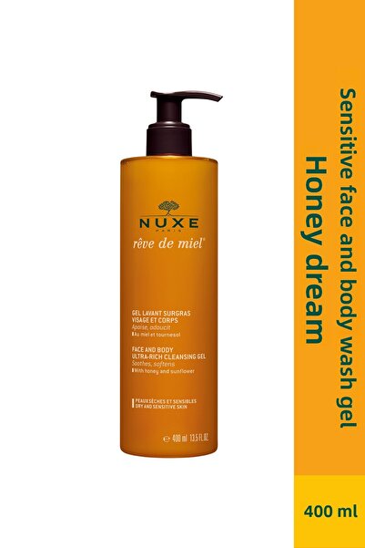 Nuxe Non-Drying Facial and Body Cleanser Gentle Care Gel for Sensitive Skin