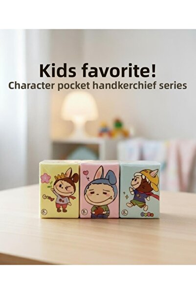 zeydam مناديل صغيرة منقوشة لطيفة مكونة من 9 قطع، مناديل جيب محمولة للأطفال، مناديل صحية