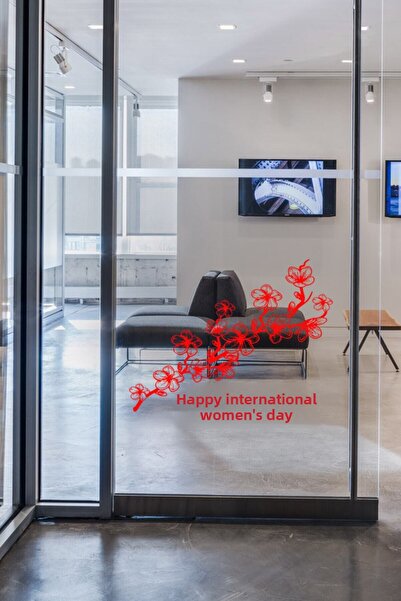 New Jargon Primăvara și 8 martie Ziua Femeii Fericită! Autocolant pentru vitr...