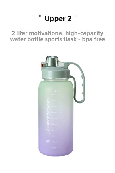 fitmart زجاجة مياه تريتان رياضية متفوقة سعة 2 لتر - خالية من مادة BPA