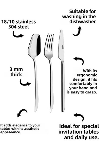 Rollers Nirvana 18 Piece 6 Person Stainless Steel Cutlery Set