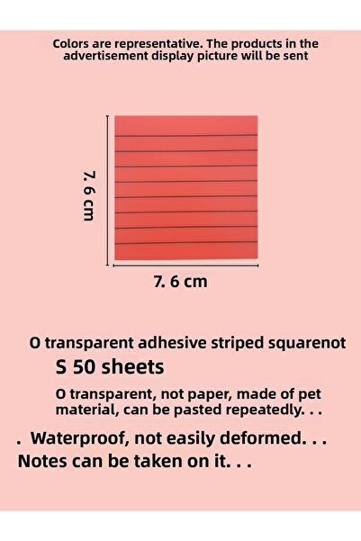 EZOSHOP Transparent Colored Postit Sticky Post-it Note Paper Striped Karenot Green