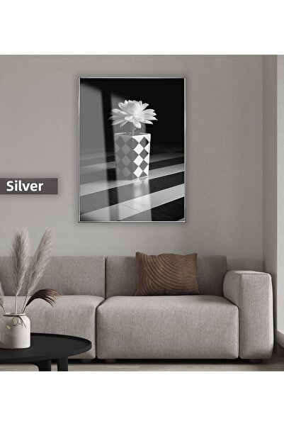 Harikabirev HARİKABİREV | FLORI DE VAZOL ALB-NEGRU MODEL 03 | TABLA DE STICLA...