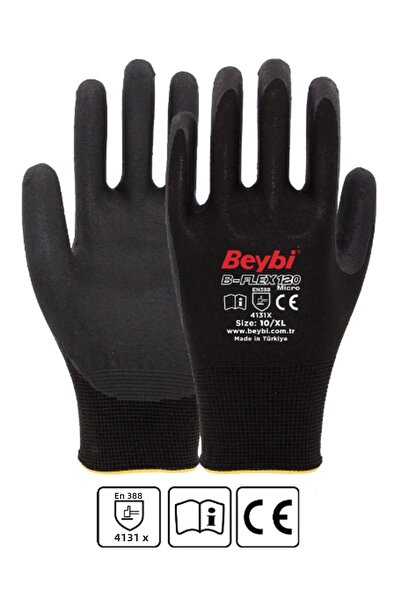 Beybi B-FLEX120 مقاس 9 12 قطعة قفازات نيتريل رغوية صغيرة (4131X)
