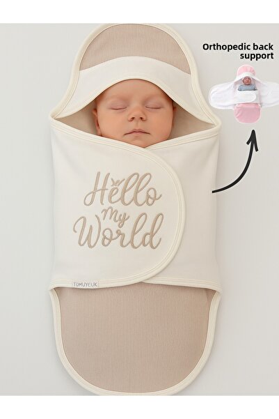 Tomuycuk 100% Cotton Baby Swaddle Blanket | Sleeping Bag – Girl/Boy 0-9 Months | Orthopedic – Embroidery Detailed