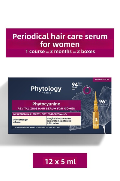 Phyto Paris أمبولات سيروم فيتو فيتوسيان المضادة للتساقط للنساء، 12 عبوة، 5 مل، PH1002011AM