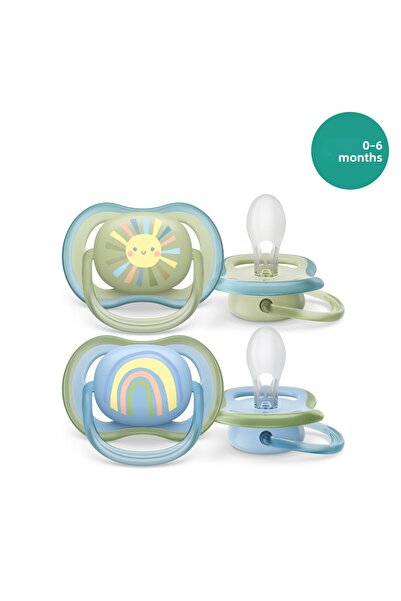 Philips Avent لهاية ألترا إير للأطفال من عمر 0 إلى 6 أشهر، عبوة من قطعتين للرجال SCF085/58