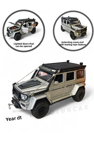 SCOWETTO Pull Drop Light and Sound Off Road Jeep 23 cm Pull Rope Drawstring Metal Case Openable Doors