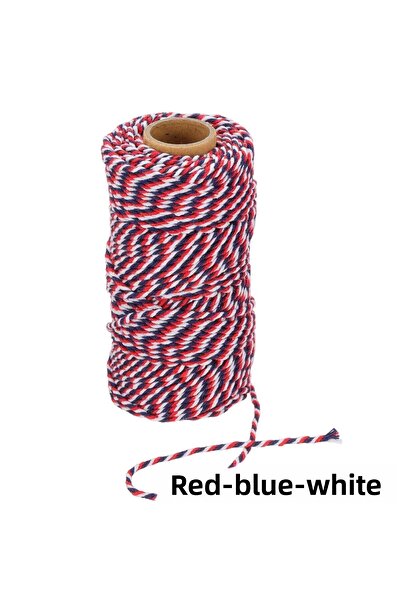 roco paper تغليف الهدايا، خيط التغليف، مارتينيتشكا، خيط DIY، 200 متر (خيط بيكر)، لون أحمر-أزرق-أبيض