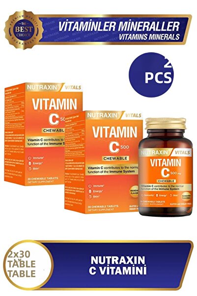 Nutraxin Vitamin C 500 Mg 30 Chewable Tablets 2 Pieces