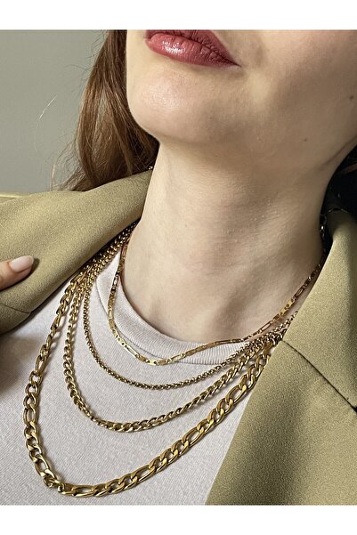 MARCİELO Accessories Kadın Altın Renk Çelik Kolye Stellar Grace Alora Grace N...