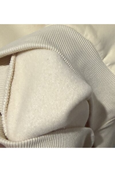 BLUMENS Krem Renkli Pamuk Kumaşlı Unisex Sweatshirt