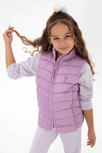 U.S. Polo Assn. Girl's Lilac Quilted Puffer Vest 50313049-Vr034