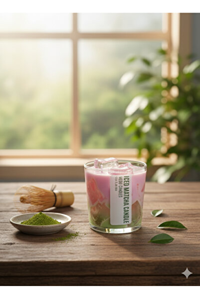 Medu Candles Iced Matcha Kokulu Soya Wax 350g Dekoratif Doğal Mum