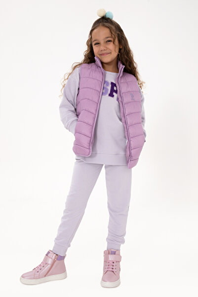U.S. Polo Assn. Girl's Lilac Quilted Puffer Vest 50313049-Vr034