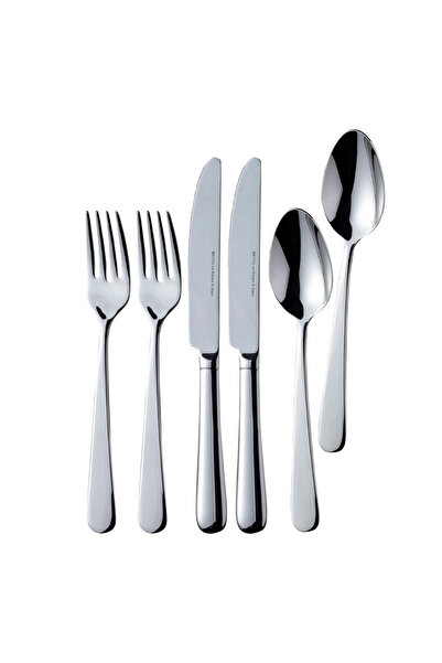 PUFO Elegant steel cutlery set, 6 pieces, silver