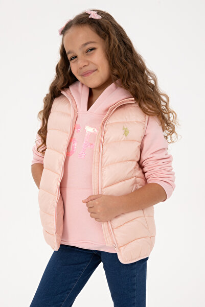 U.S. Polo Assn. Girl's Light Pink Quilted Puffer Vest 50313149-Vr078