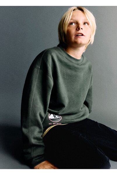 MANGO Kids Desenli pamuklu sweatshirt