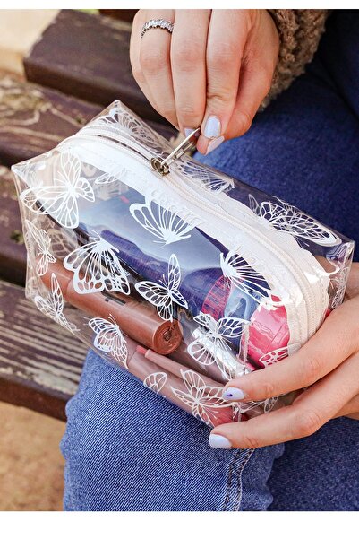 Masdala Egar Чанта за грим и пътуване с мотив пеперуда