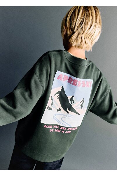 MANGO Kids Desenli pamuklu sweatshirt