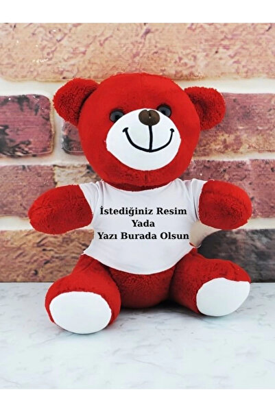Özcan Tasarım Kişiye Özel Peluş Ayıcık - Resimli Ayıcık - Sevgiliye Ayıcık - Kişiye Özel Ayıcık ( 25 Cm )