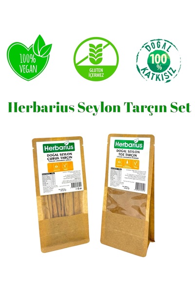 Herbarius Seylon Seylan Çubuk Tarçın 100 gr + Seylon Seylan Toz Tarçın 100 gr...