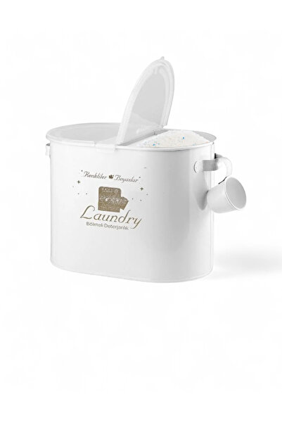 Laundry Metal 2 Bölmeli Deterjan Kutusu 12lt Plastik Sessiz Kapak Lr019