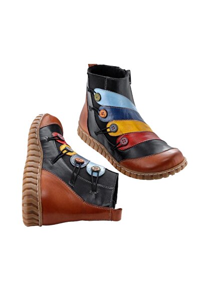 İNZE AYAKKABI Πολύχρωμες μπότες από γνήσιο δέρμα - Όνομα μοντέλου: Marrakech