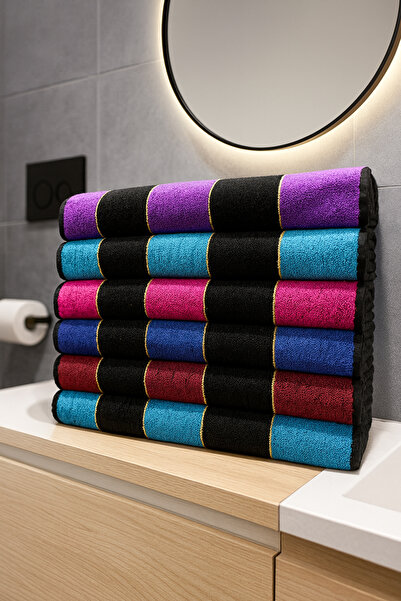 AYHANHOME 6-Piece 50X90 Colorful Hand and Face Towel Set