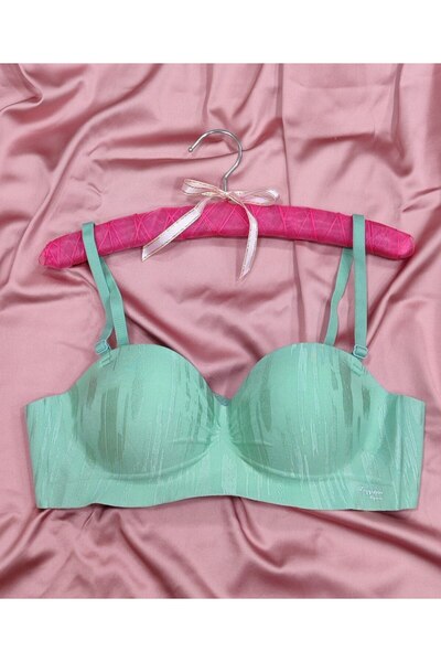 Love Angels Laser Cut Seamless Bra, Padded No Trace Wire Free Striped Bra