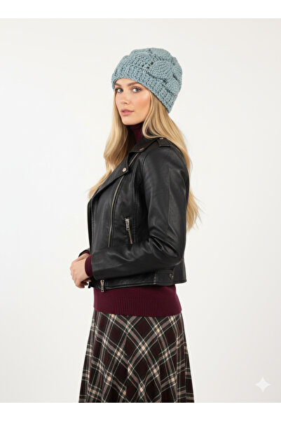 drt tasarım قبعة بنمط الورقة الخضراء