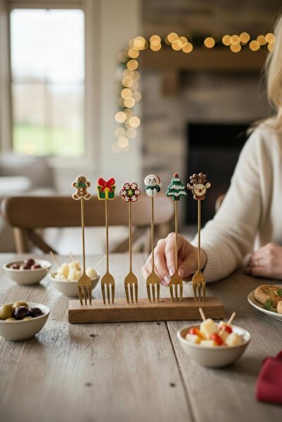 Binbirdemet New Year's 6-Piece Mini Lemon Fork Set