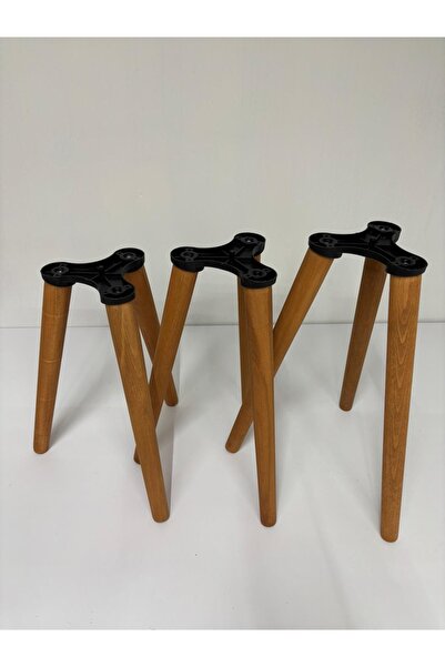 HAMADEX 38-41-44 cm Light Oak Wood Coffee Table Furniture Leg Conical 9 Pieces (Including Apparatus and Screws)